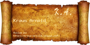 Kraus Arnold névjegykártya